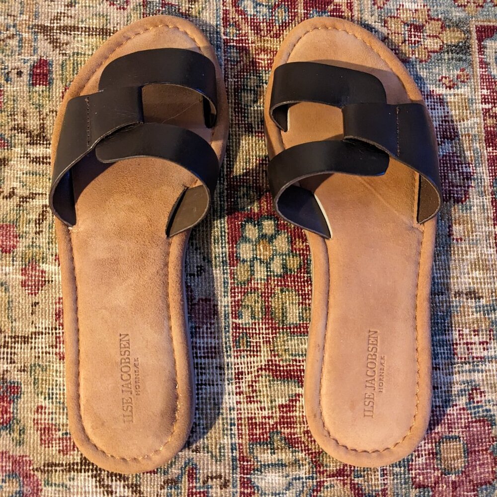 Sandals-Leather slides by  Ilse Jacobsen